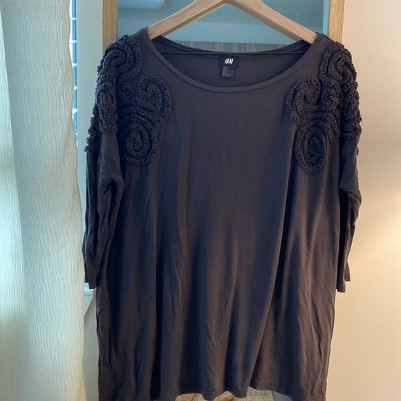 🎂H&m Oversized Dark Grey Batwing Shirt With Shoulder Detail - Picture 4 of 6